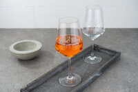 Stielglas | mit lustigen Sprüchen | 0,4 l | Leben auf der Aperolspur