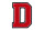 Frottee Buchstabe | Rot, Weiß, Schwarz | 9,5 cm hoch | Aufnäher Patch D
