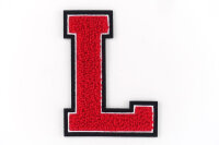 Frottee Buchstabe | Rot, Weiß, Schwarz | 9,5 cm...