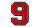Frottee Aufnäher Zahl 0-9 | Rot, Weiß, Schwarz | 9,5 cm hoch | Varsity Number 9