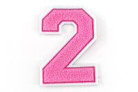 Frottee Aufnäher Zahl 0-9 | Rosa, Pink, Weiß |...