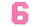 Frottee Aufnäher Zahl 0-9 | Rosa, Pink, Weiß | 9,5 cm hoch | Varsity Number 6
