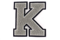 Frottee Buchstabe Aufnäher A-Z | Grau, Weiß,...