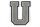 Frottee Buchstabe Aufnäher A-Z | Grau, Weiß, Schwarz | 9,5 cm hoch | Varsity Letter U