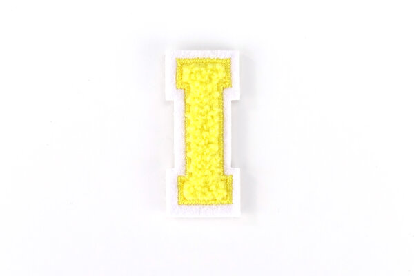 Buchstaben Aufnäher klein 4,2 cm hoch | Gelb, Weiß | I