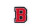 Kleiner Buchstaben Aufnäher 4,2 cm hoch | Rot, Weiß, Schwarz | B
