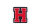 Kleiner Buchstaben Aufnäher 4,2 cm hoch | Rot, Weiß, Schwarz | H