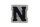 Aufnäher Buchstabe Frottee klein 4,2 cm hoch | Schwarz, Weiß, Grau | N
