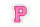 Kleiner Buchstaben Aufnäher 4,2 cm hoch | Frottee Rosa, Pink, Weiß | P