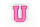 Kleiner Buchstaben Aufnäher 4,2 cm hoch | Frottee Rosa, Pink, Weiß | U