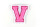 Kleiner Buchstaben Aufnäher 4,2 cm hoch | Frottee Rosa, Pink, Weiß | V