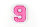 Kleine Aufnäher Zahl 4,2 cm hoch | Frottee Rosa, Pink, Weiß | 9
